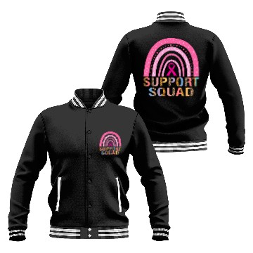 Discover Support Squad Leopard Pink Warrior Breast Cancer Baseball Jackets