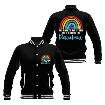 Discover The Darker The Storm The Brighter The Rainbow Baseball Jackets