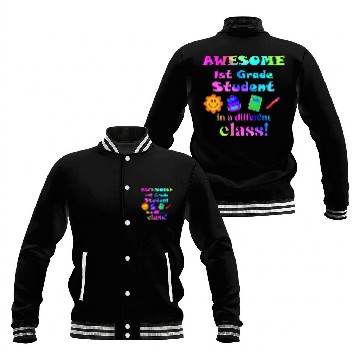Discover Awesome First Grade Student in a Different Class Baseball Jackets