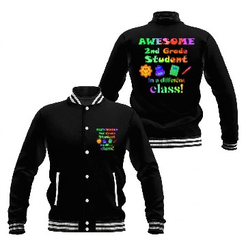 Discover Awesome Second Grade Student in a Different Class Baseball Jackets