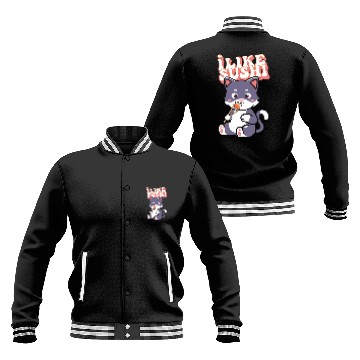 Discover Sushi cat Lover Japanese Food Baseball Jackets