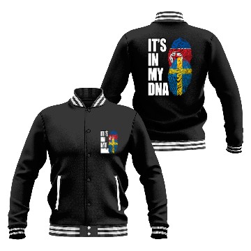 Discover North Korean And Swedish Mix Heritage DNA Flag Baseball Jackets