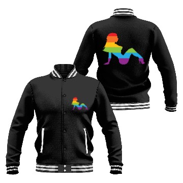 Discover Sexy Retro Mudflap Girl Lesbian Pride LGBT Baseball Jackets