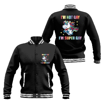 Discover LGBT Funny Rainbow Unicorn Super Gay Lesbian Pride Baseball Jackets