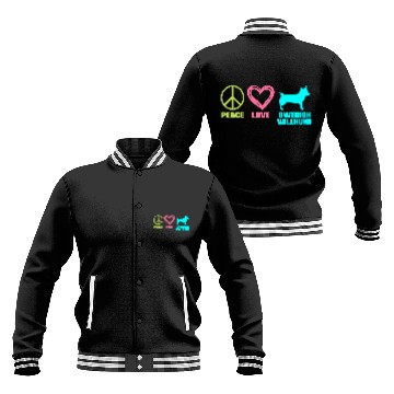 Discover Swedish Vallhund Mom Peace Love Saying Baseball Jackets