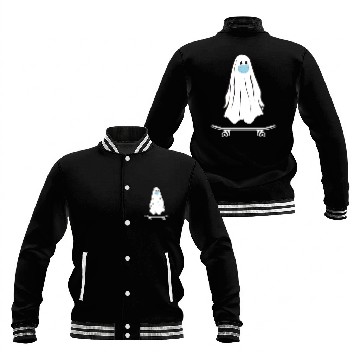 Discover Groovy Ghost Skateboard Lazy Halloween Baseball Jackets