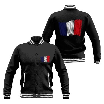 Discover Flag Of The France / Tricolor (Scribble) Baseball Jackets