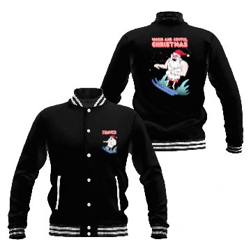 Discover christmas and santa claus having summer fun Baseball Jackets