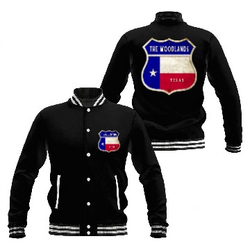 Discover The Woodlands Texas Crest Flag Design Baseball Jackets