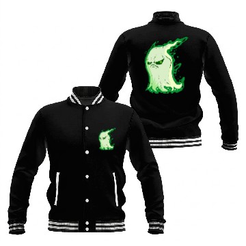 Discover Grumpy Green Spirit Ghost On Halloween Baseball Jackets