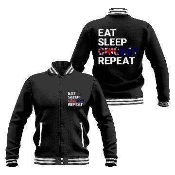 Discover Eat Sleep Cricket Repeat AUS Flag Sports Gift Baseball Jackets