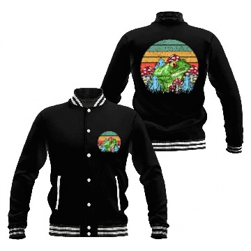 Discover Retro Realistic Toad Frog Mushrooms Baseball Jackets
