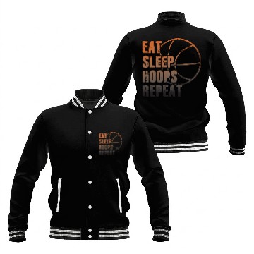 Discover Eat Sleep Hoops Repeat Basketball Baseball Jackets