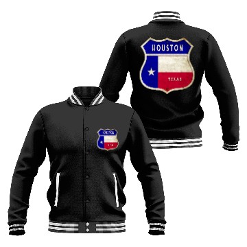 Discover Houston Texas coat of arms flag design Baseball Jackets