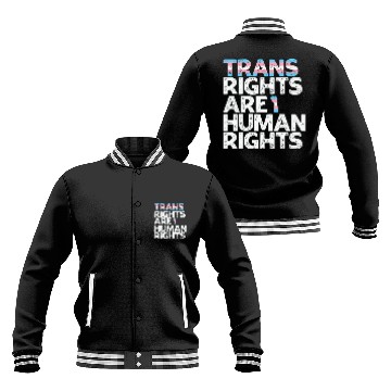 Discover LBGT Flag Gay Pride Trans rights are human rights Baseball Jackets