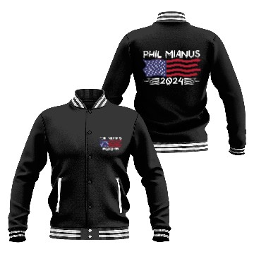 Discover Phil Mianus Funny Presidential Election 2024 Parod Baseball Jackets