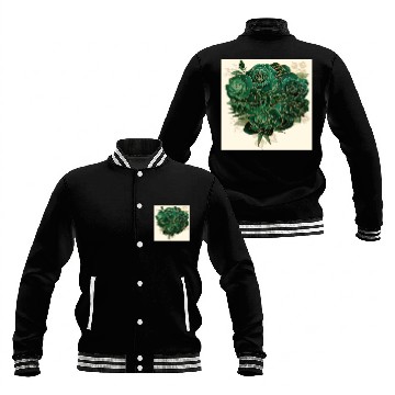 Discover Green and Gold Glam Roses Pattern Baseball Jackets