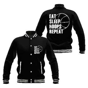 Discover Eat Sleep Hoops Repeat Basketball Baseball Jackets