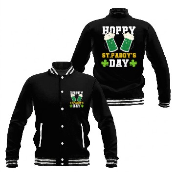 Discover Funny St. Paddy Shenanigans Hoppy St. Paddy's Day Baseball Jackets