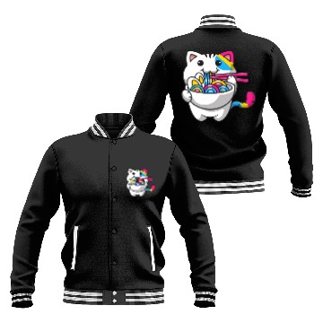 Discover Pansexual Pride Kawaii Cat Ramen Noodles Pansexual Baseball Jackets