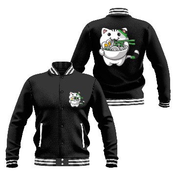 Discover Demiromantic Pride Kawaii Cat Ramen Noodles Baseball Jackets