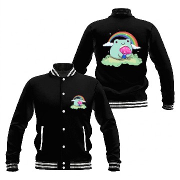Discover Bisexual Pride Bi Kawaii Frog Mushroom Cottagecore Baseball Jackets