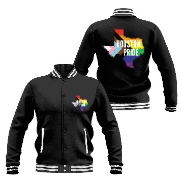 Discover Houston Pride Gay Lesbian Queer Texas Rainbow Flag Baseball Jackets