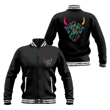 Discover Funny Cow highland cow animal colorful Baseball Jackets
