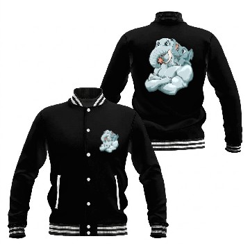 Discover Strong Elephant with Elephant Kid for a Elephant Baseball Jackets
