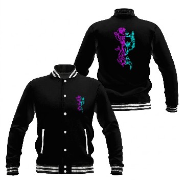 Discover Wolf and Rose Baseball Jackets