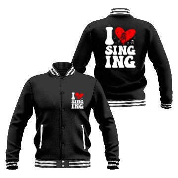Discover I Love Singing Karaoke Singer Voice Coach Baseball Jackets
