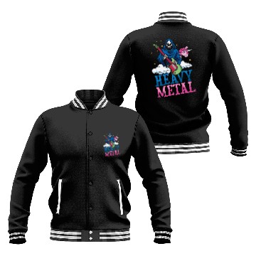 Discover Grim Bone Unicorn Rainbow Metal Music Heavy Rock Baseball Jackets