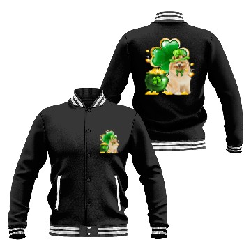 Discover Pomeranian Dog Shamrock St Patricks Day Baseball Jackets