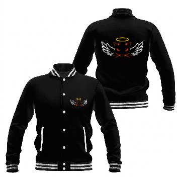 Discover Angel and devil cat Baseball Jackets