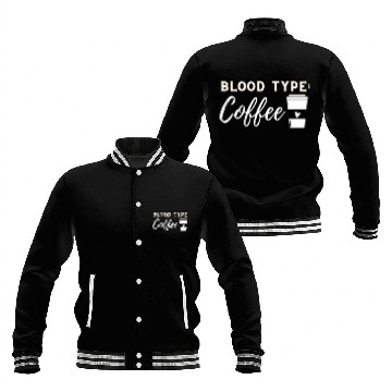 Discover Blood Type Coffee Baseball Jackets