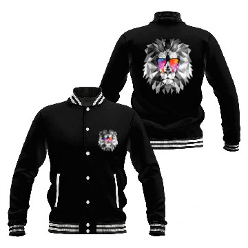 Discover Geometric Art Lion - Geometric Lion Tattoo | Low P Baseball Jackets