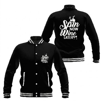 Discover Spin Now Wine Later Baseball Jackets