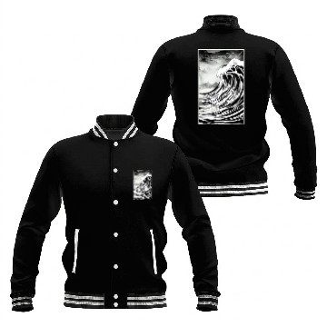 Discover Black and White Dream Wave Baseball Jackets