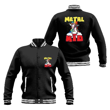 Discover Rock Sign Guitar Unicorn Rainbow Metal Kid Music Baseball Jackets