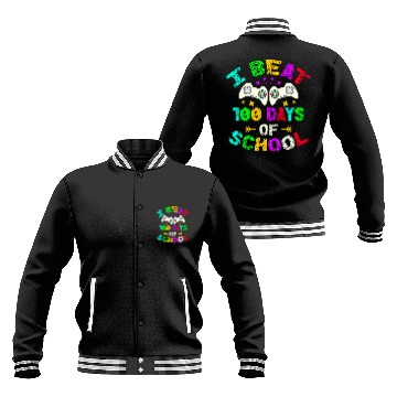 Discover I Beat 100 Days Of School Video Game Player Kid Baseball Jackets