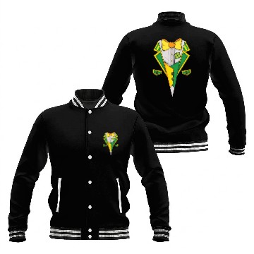 Discover Tie Bow Saint Paddy Shamrock Saint Patrick Day Baseball Jackets
