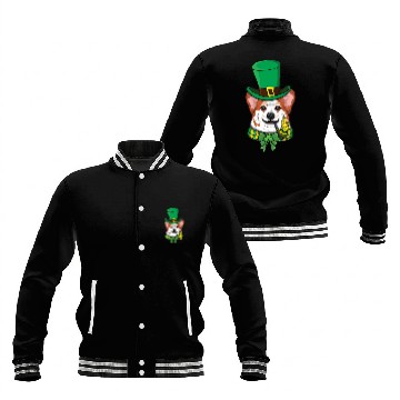 Discover Cute Corgi Irish Happy Saint Patrick Day Baseball Jackets