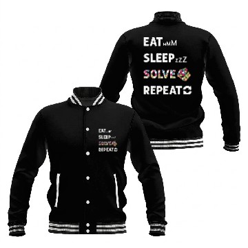 Discover Eat Sleep Solve Repeat Math Speed Cubing Genie Baseball Jackets