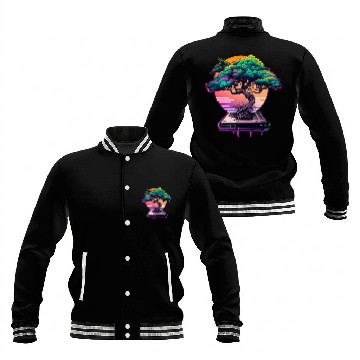 Discover Synthwave Bonsai Tree Baseball Jackets