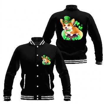Discover St Patrick's Day Irish Cute Corgi Saint Patrick Baseball Jackets