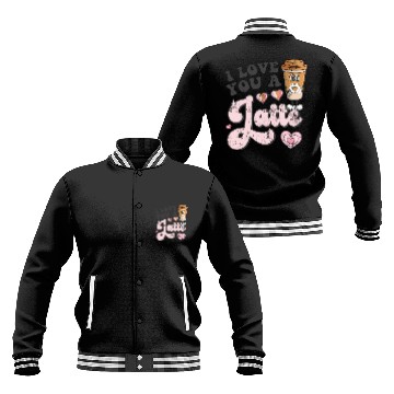 Discover I Love You A Latte Coffee Groovy Valentines Latte Baseball Jackets