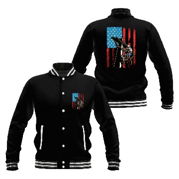 Discover US Flag Lineworker Patriotic Lineman Baseball Jackets