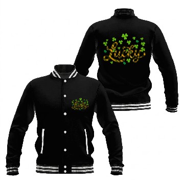 Discover Lucky St Patricks Day, leaf clover, shamtock Baseball Jackets