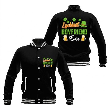 Discover Luckiest Boyfriend Ever St. Patrick's Day Baseball Jackets