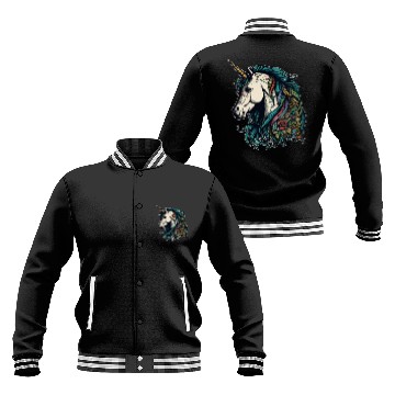 Discover Unicorn elf mythical creature tattoo drawing horse Baseball Jackets